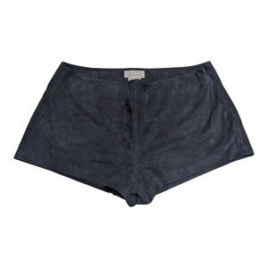 Anthropologie Goat Leather Shorts Size‎ 16 Navy Blue Gray
